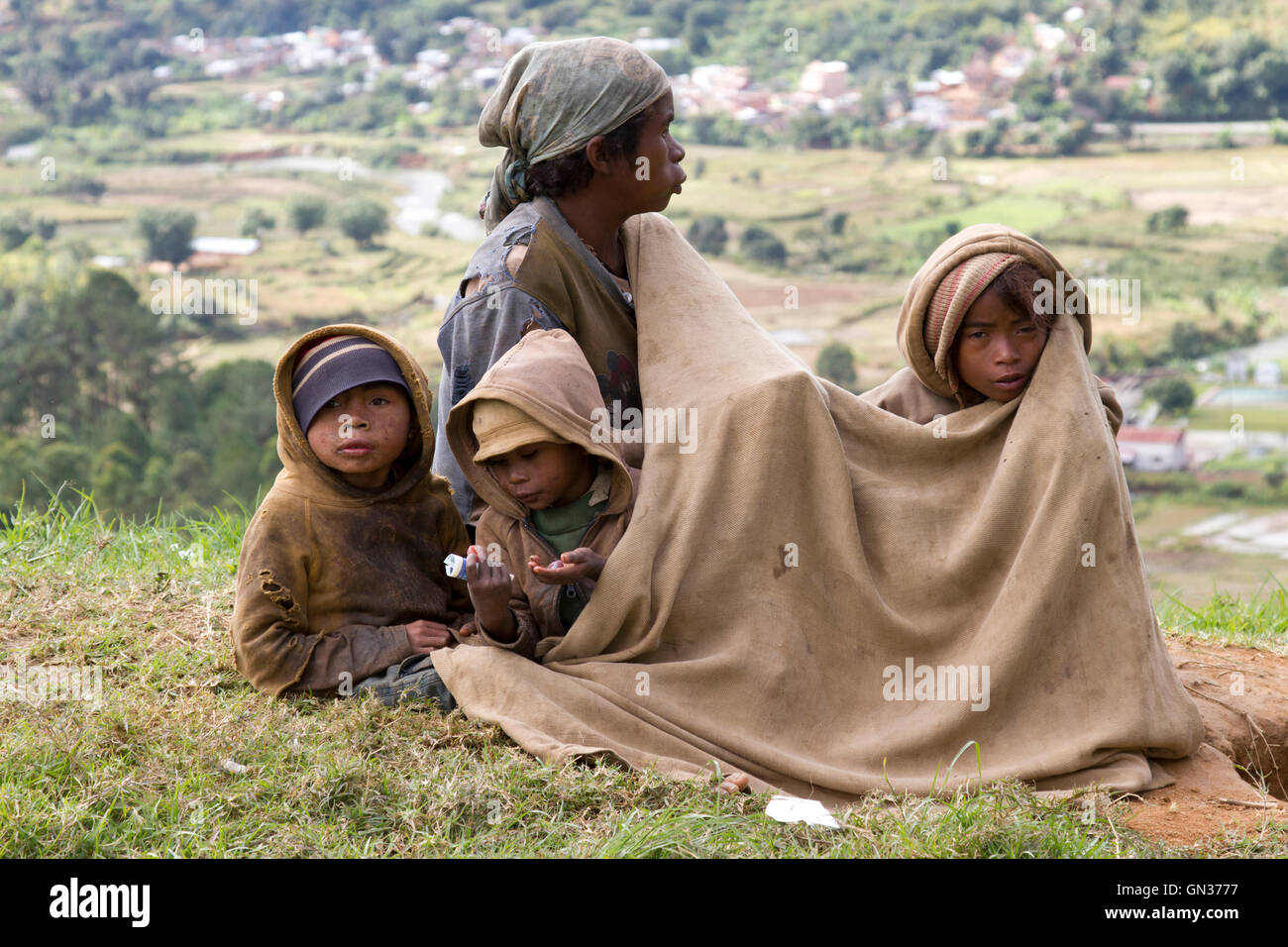 Ethnic family group, Madagascar, South East Africa Stock Photo