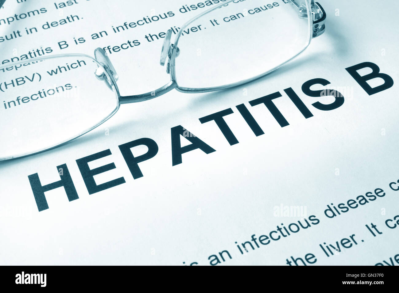 Hepatitis B written on a page. Medical concept. Stock Photo