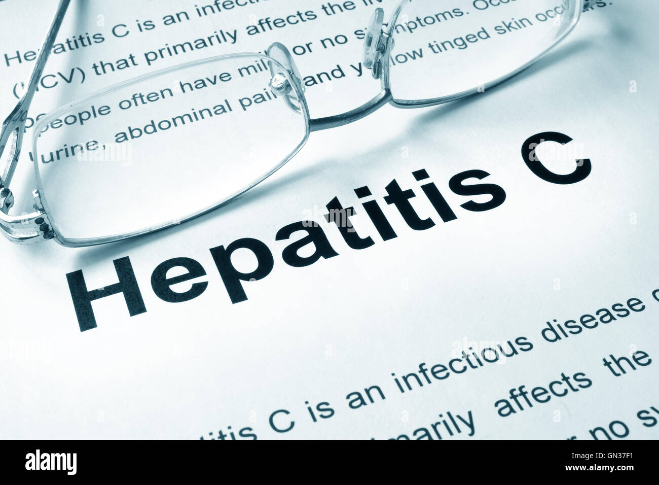 Hepatitis C written on a page. Medical concept. Stock Photo
