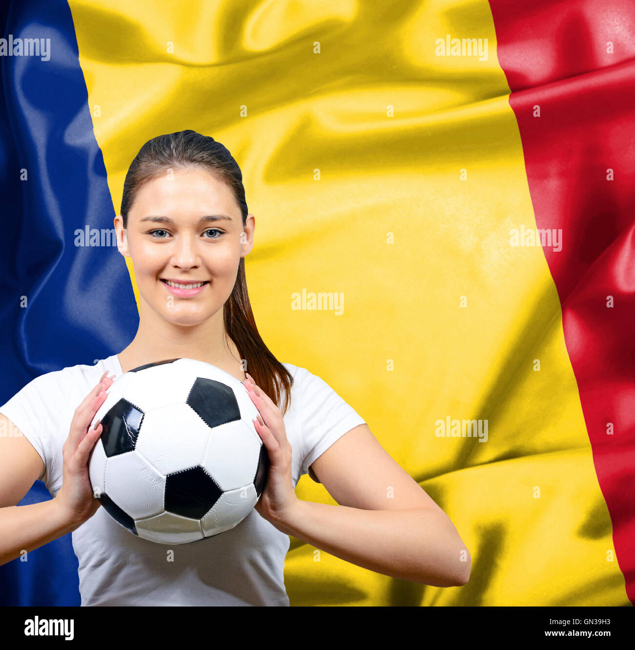 Soccer ball with the flag of romania hi-res stock photography and ...