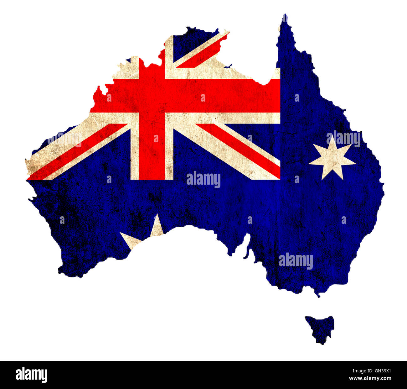 Vintage paper map of Australia Stock Photo - Alamy