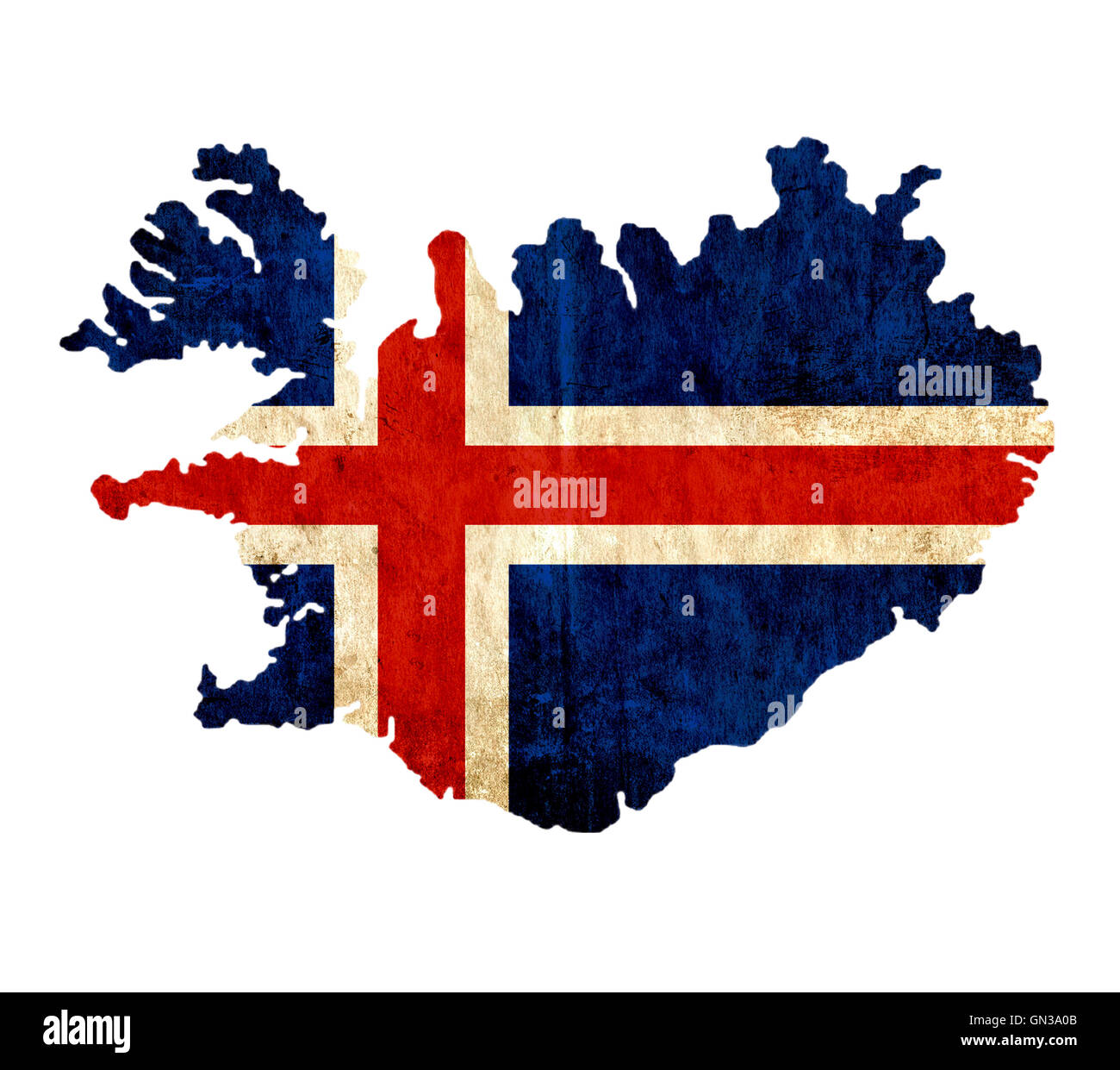 Vintage paper map of Iceland Stock Photo - Alamy