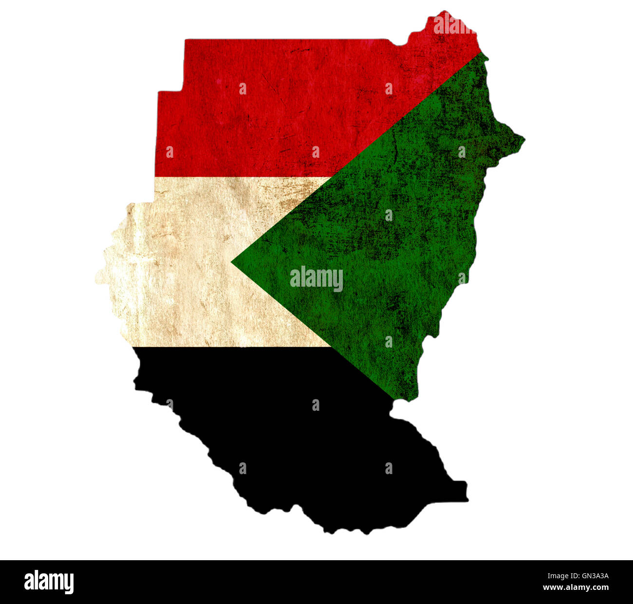Vintage paper map of Sudan Stock Photo - Alamy