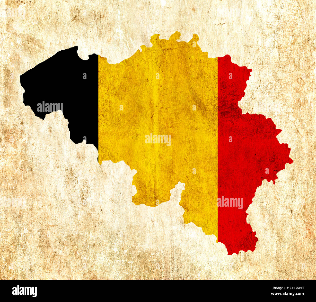 Vintage paper map of Belgium Stock Photo - Alamy