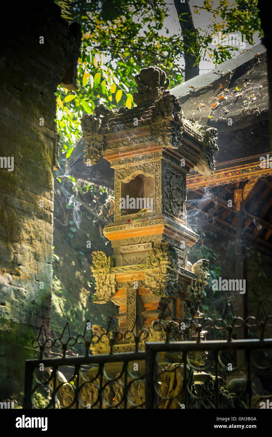 Hindu temple, Monkey Forest, Ubud, Bali. Stock Photo