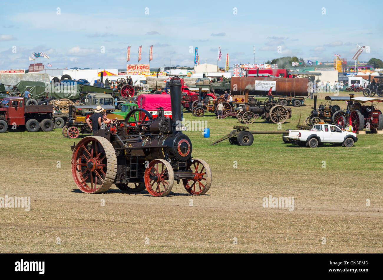Clayton and Shutlleworth steam powered traction engine at the dorset