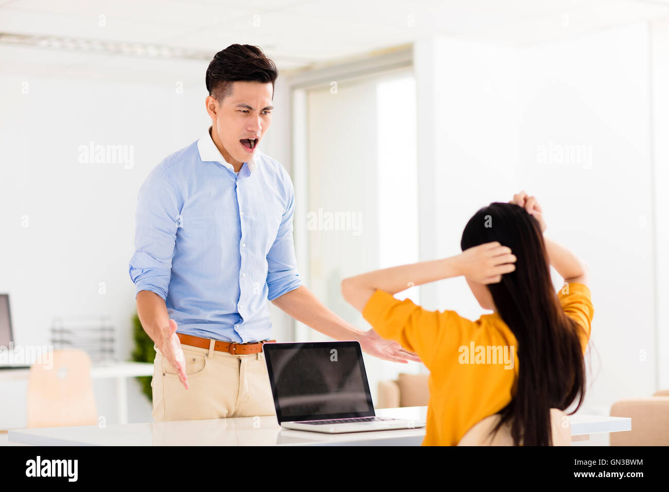 Aggressive man asian woman hi-res stock photography and images - Alamy