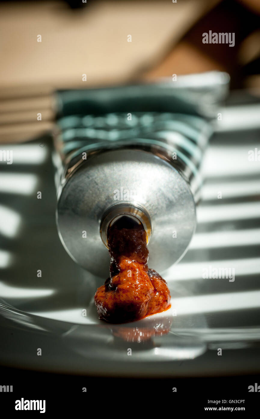 A tube of umami paste, also known as taste number five. Stock Photo