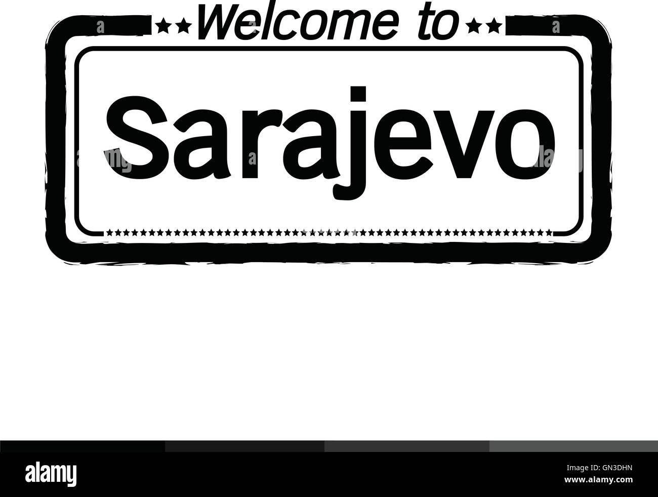 Welcome to Sarajevo city illustration design Stock Vector