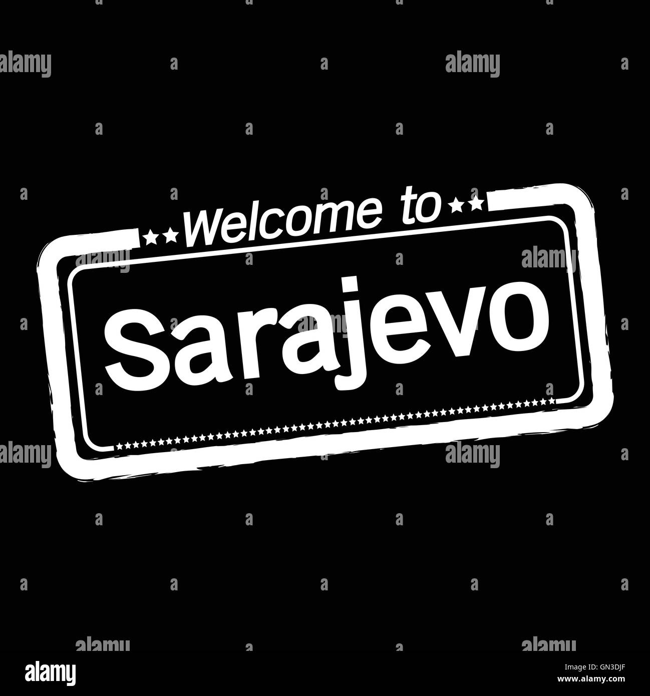 Welcome to Sarajevo city illustration design Stock Vector