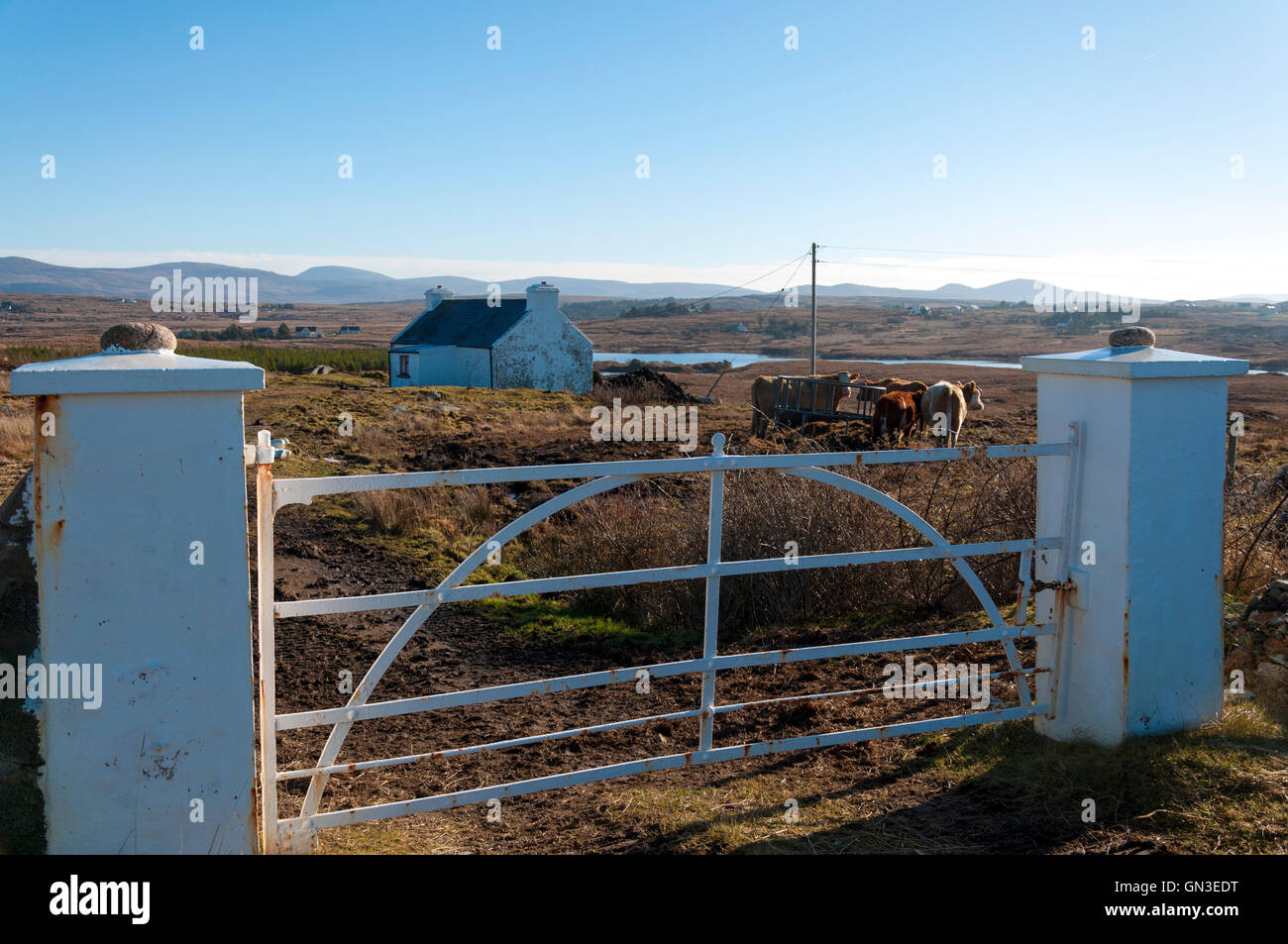 Small farm near Burtonport in rural County Donegal, Ireland Stock Photo