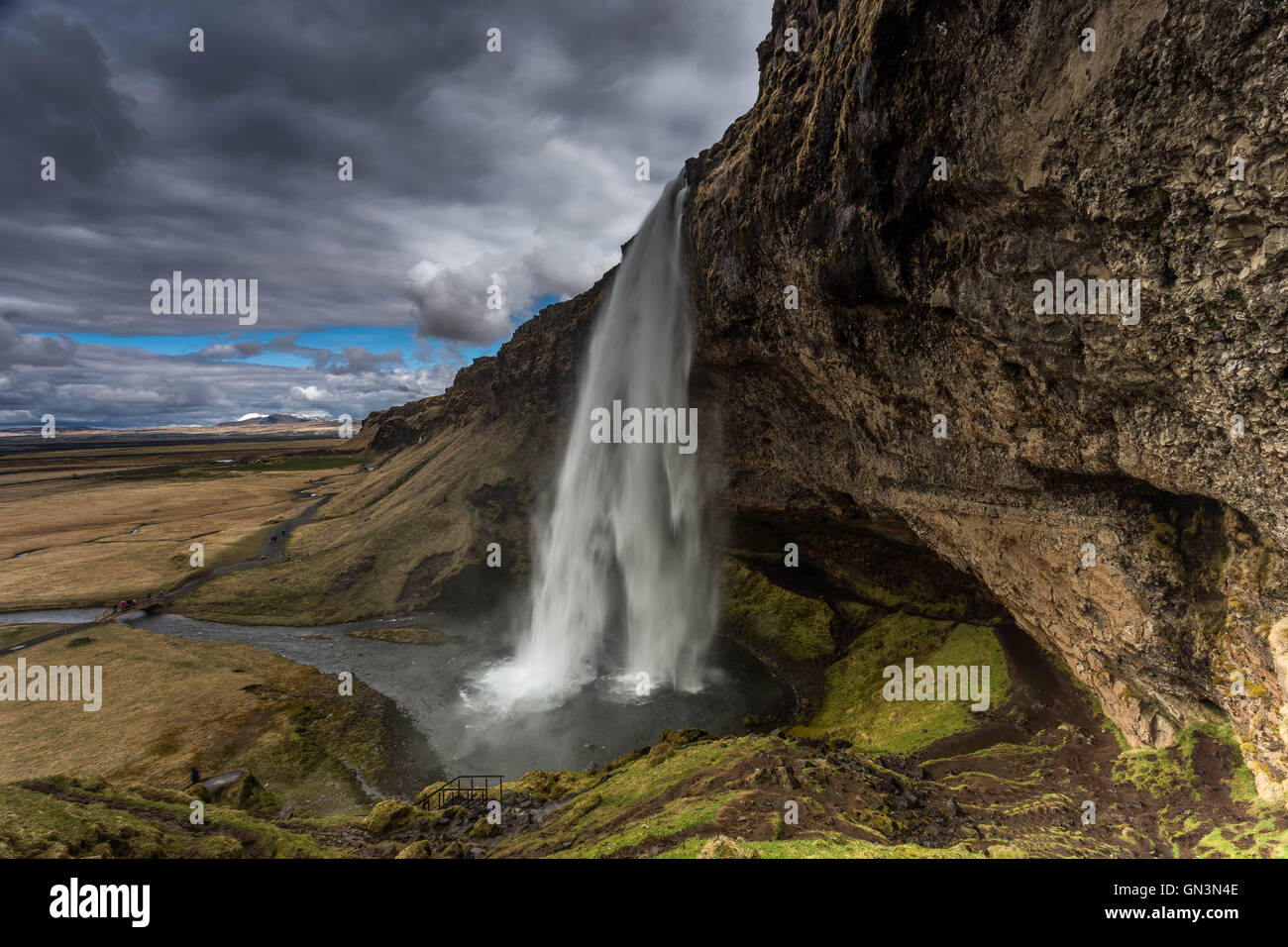Seljalandsfoss Waterfall, Iceland Landscapes Stock Photo