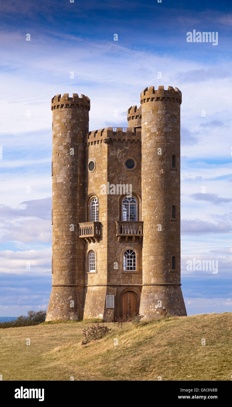 Broadway Tower, a folly on Broadway Hill, Worcestershire, UK Stock Photo