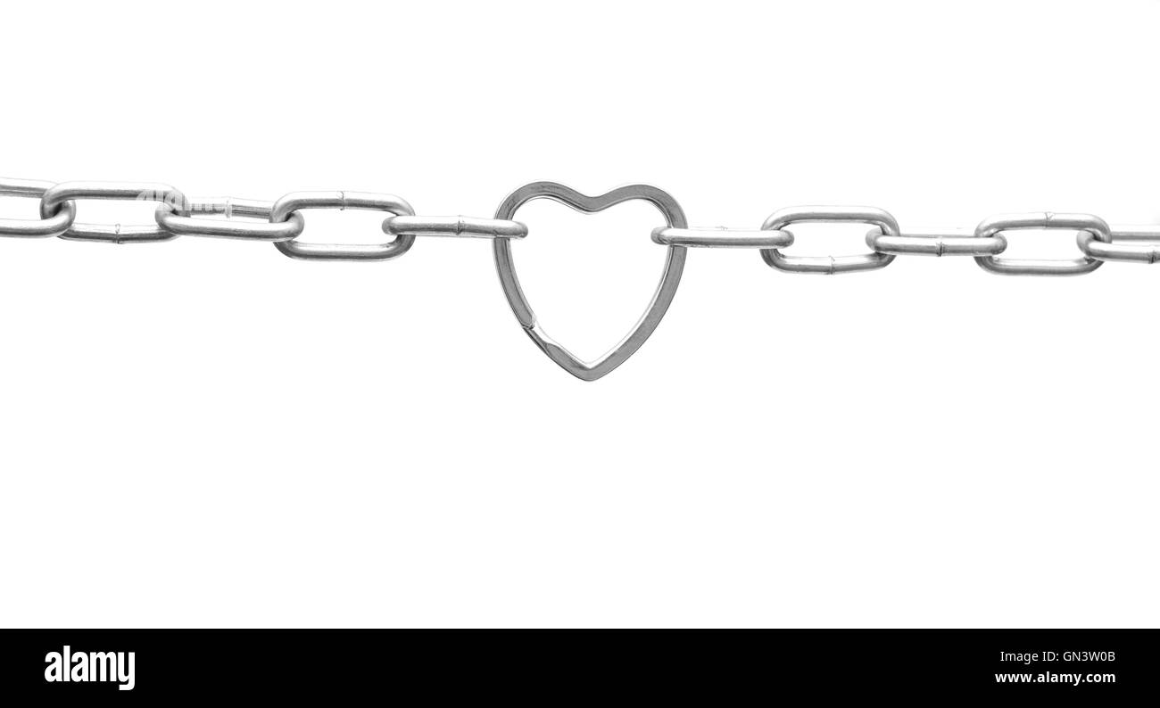 Heart shape on chain Stock Photo