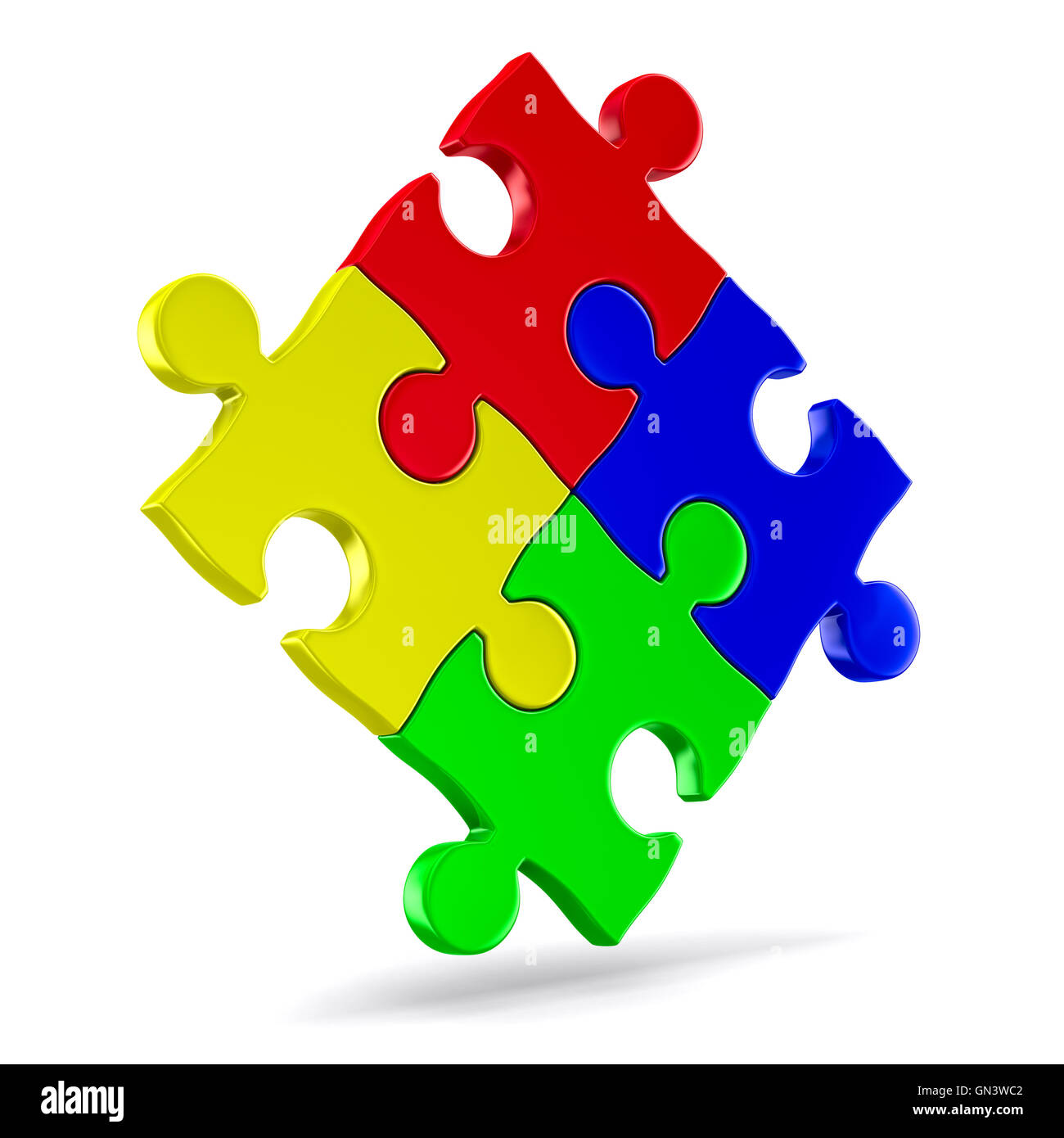 Puzzle on white background. Isolated 3D image Stock Photo - Alamy