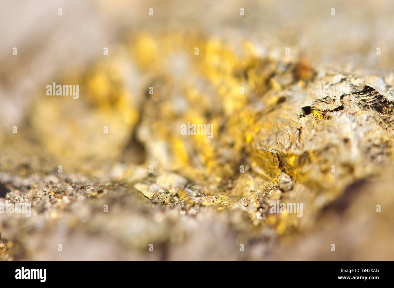 Golden pyrite, fool's gold, is an iron sulfide chemical formula FeS2. Macro Stock Photo