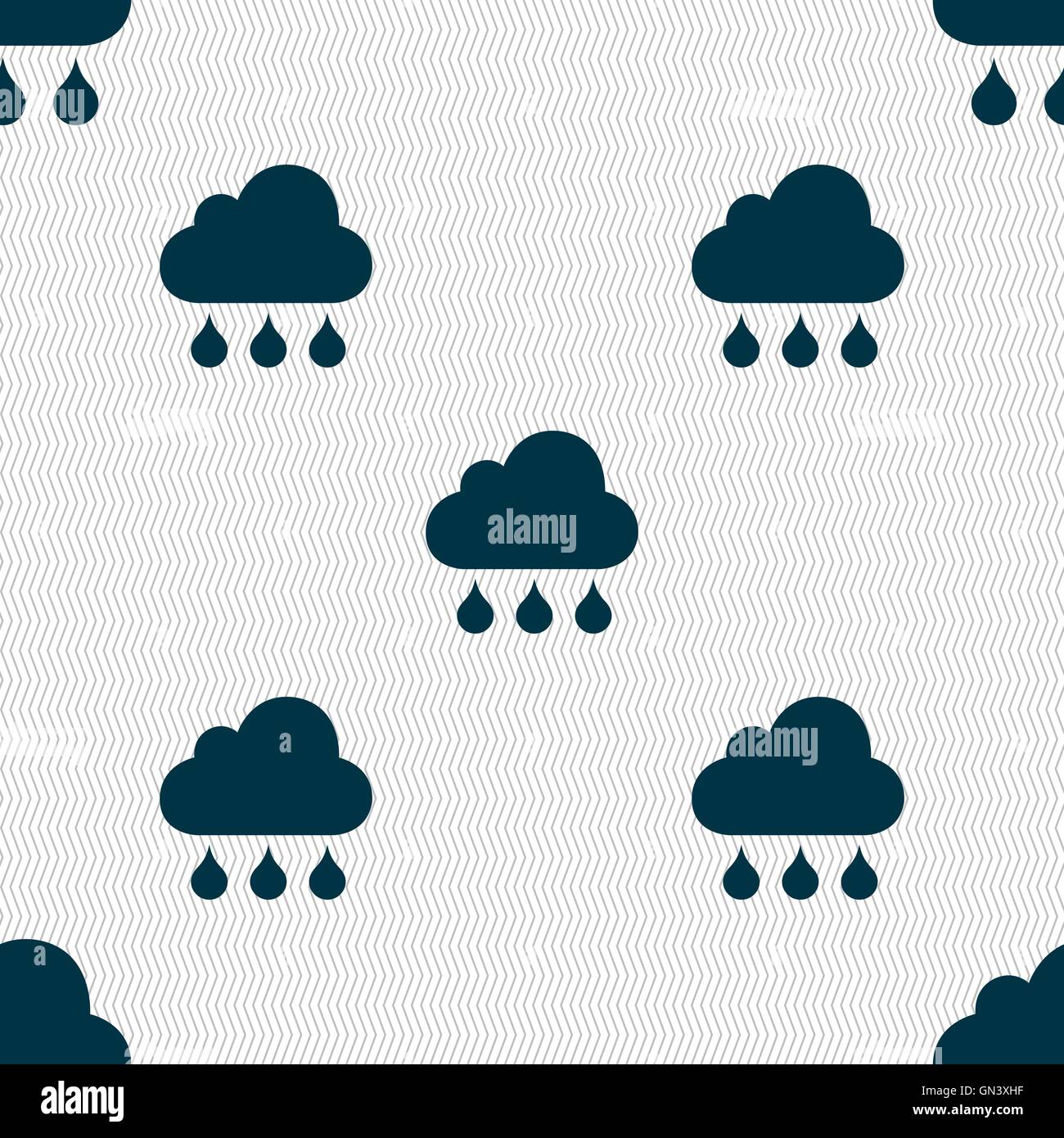 cloud rain icon sign. Seamless pattern with geometric texture. Vector ...