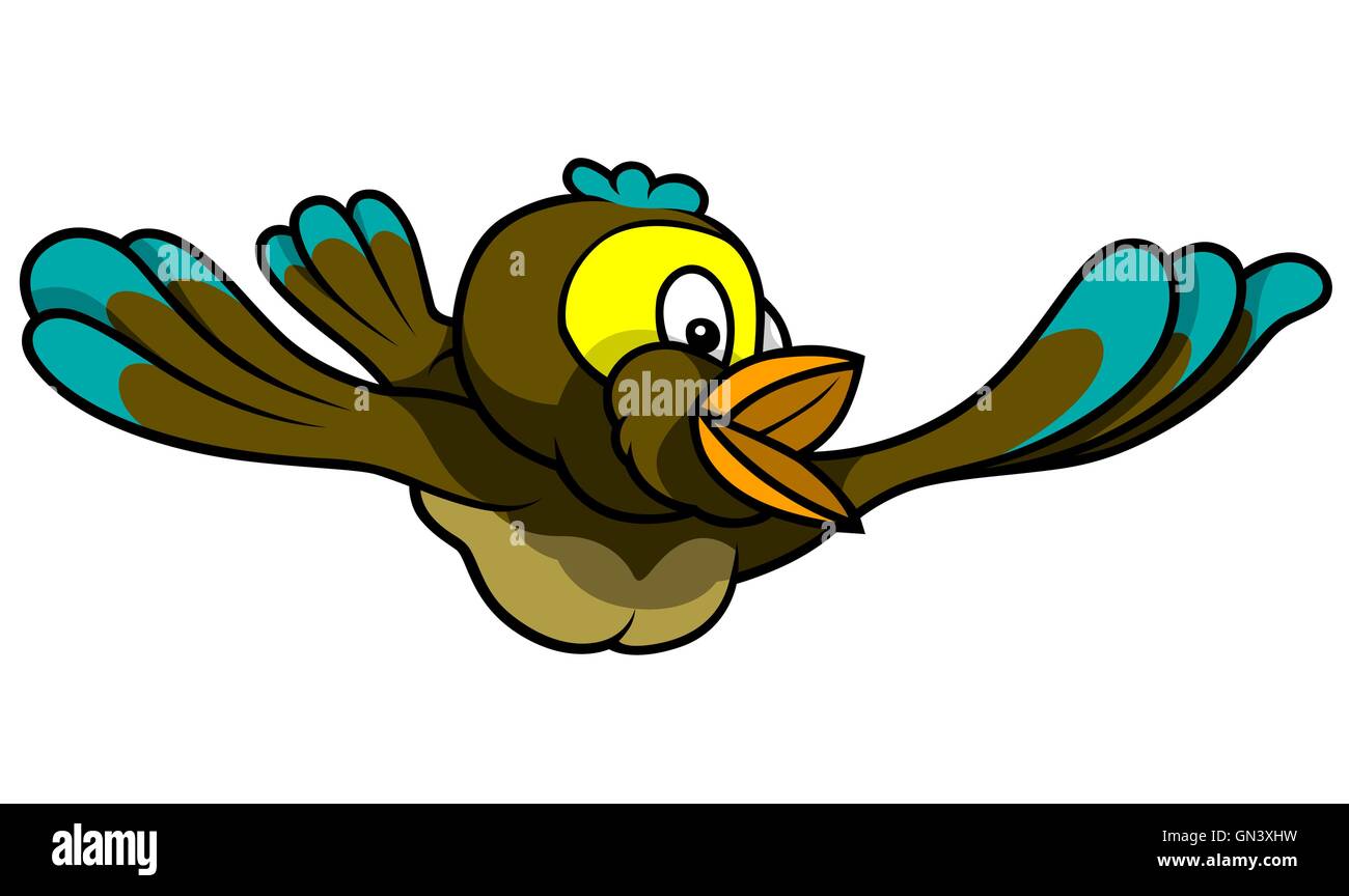 Flying Singing Sparrow Stock Vector Image & Art - Alamy