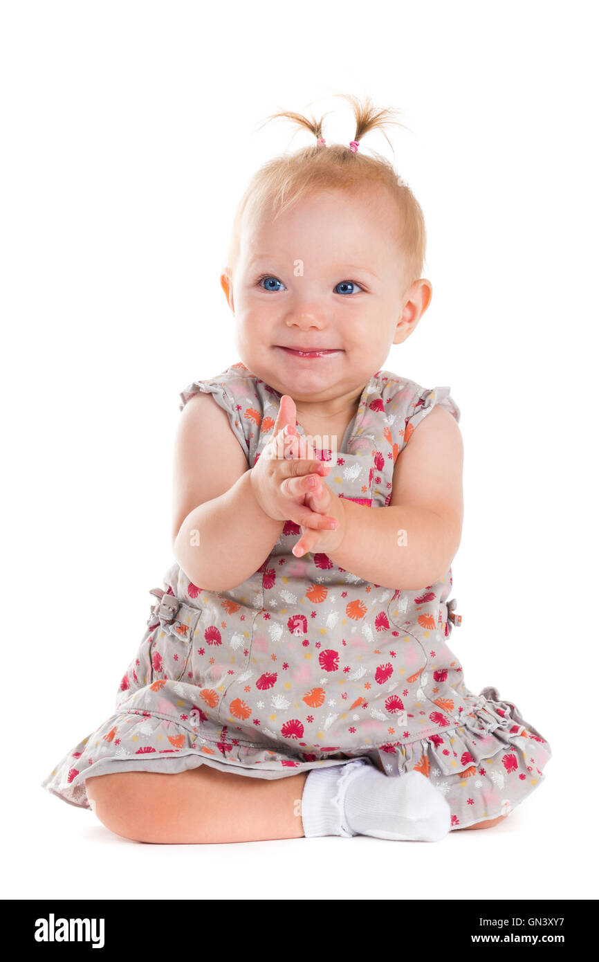 Child. Little girl. Portrait of beautiful happy baby Stock Photo - Alamy
