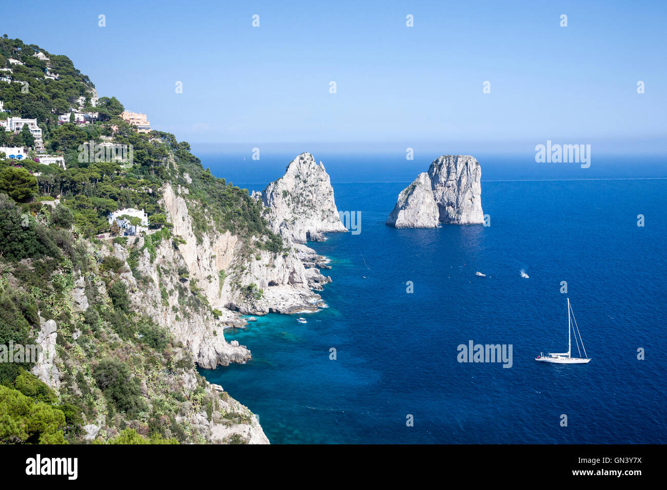 The Faraglioni rock stack on the coast of Capri, Italy Stock Photo