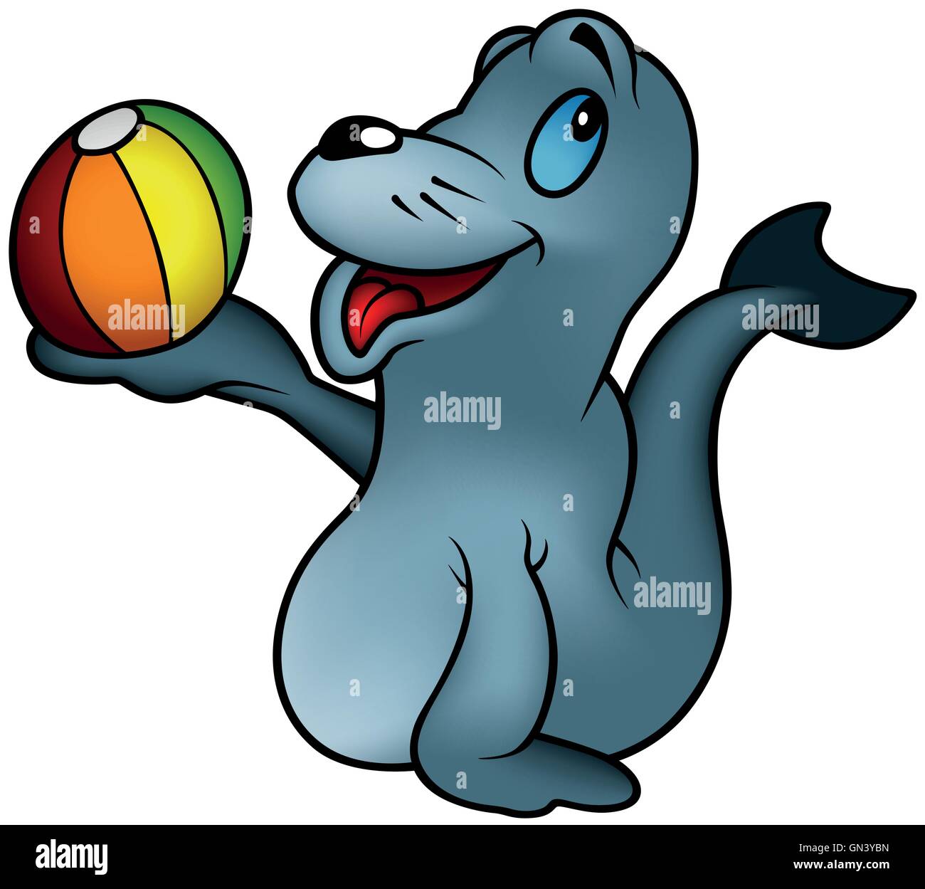 Seal playing With a Ball Stock Vector