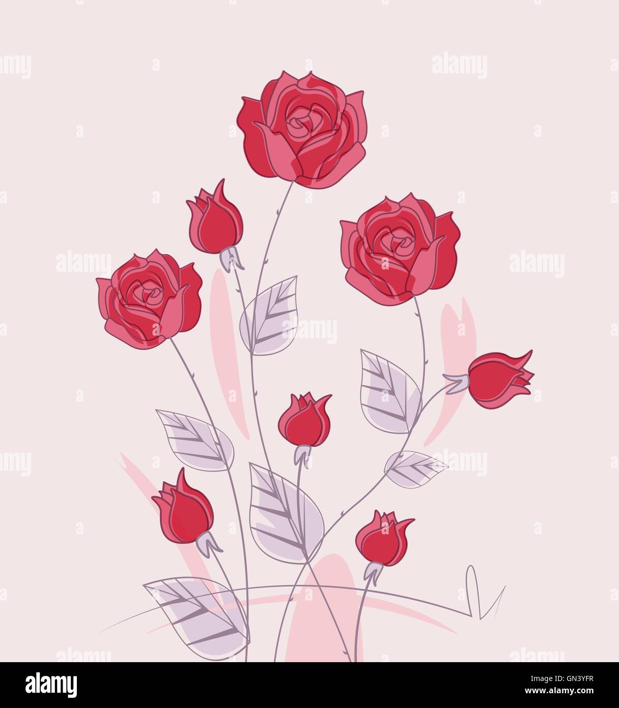 Vector red roses Stock Vector Image & Art - Alamy