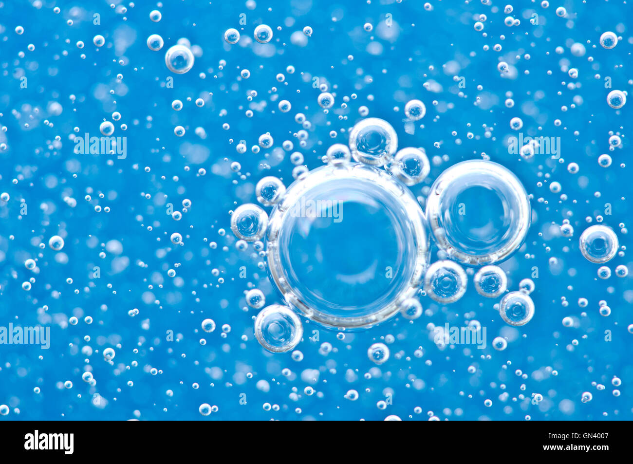 Macro Oxygen bubbles in blue clear water, concept such as ecology,  environment, clean sea, potable water Stock Photo - Alamy
