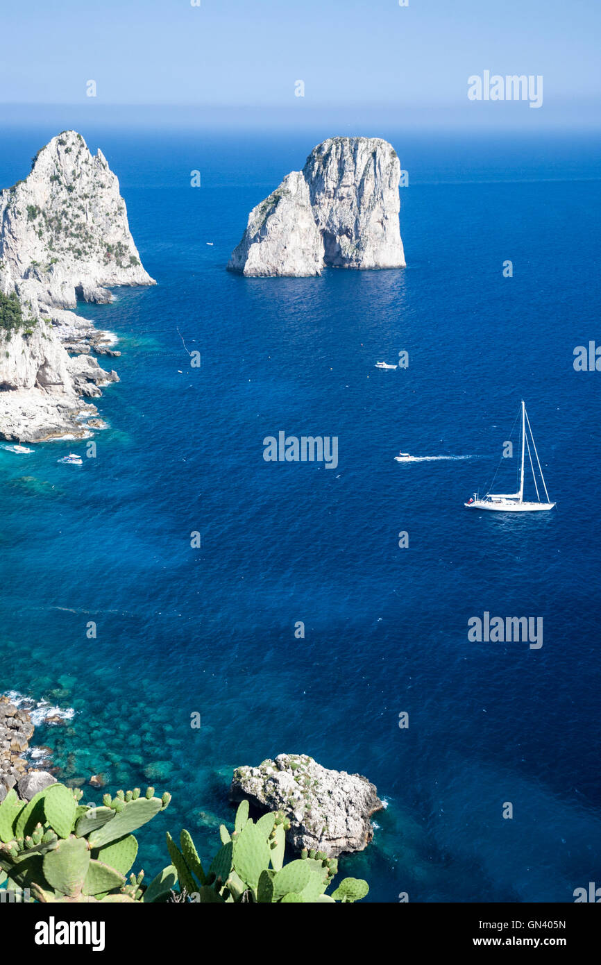 The Faraglioni rock stack on the coast of Capri, Italy Stock Photo