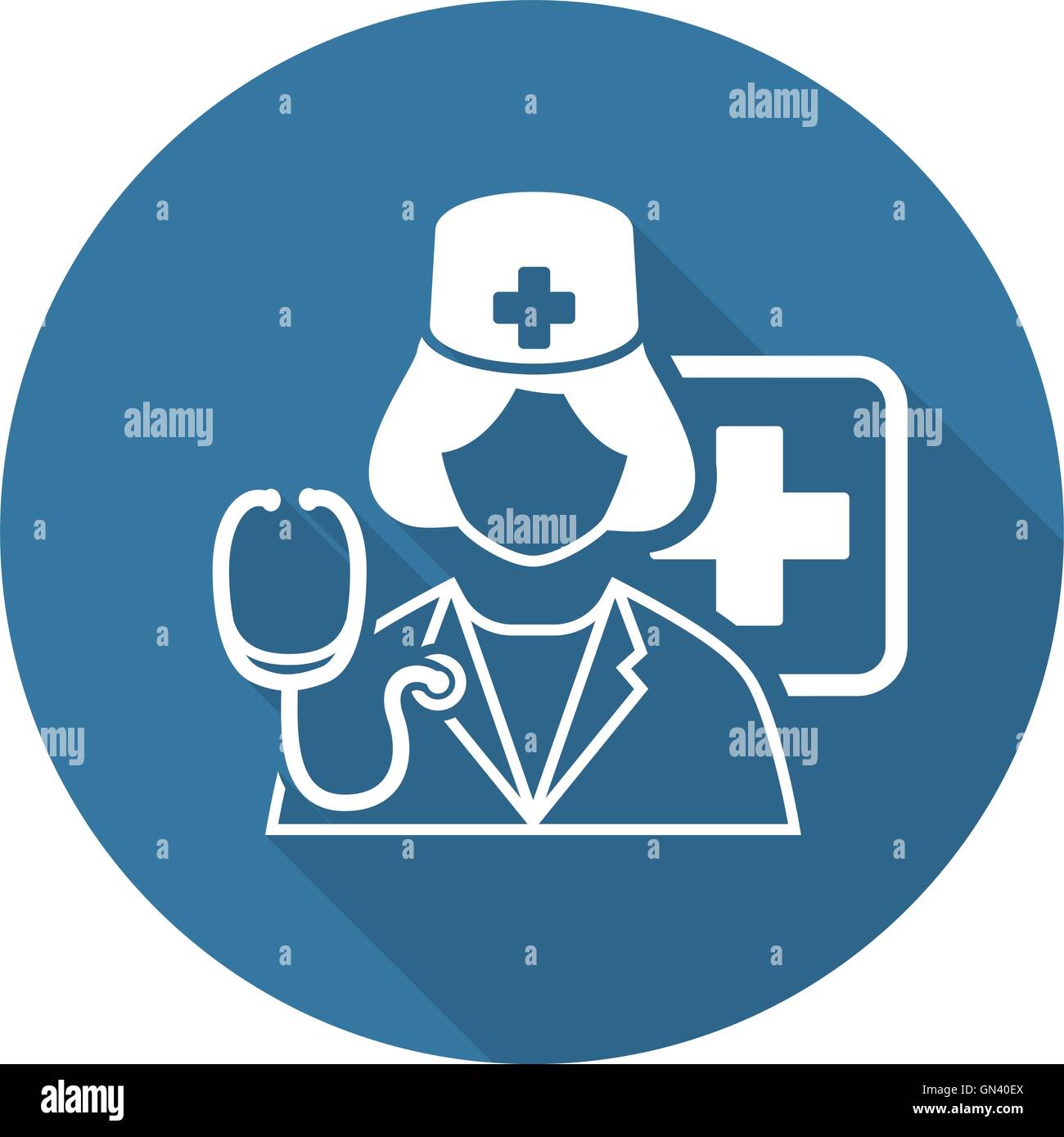 Doctor on Duty Icon. Flat Design Stock Vector Image & Art - Alamy