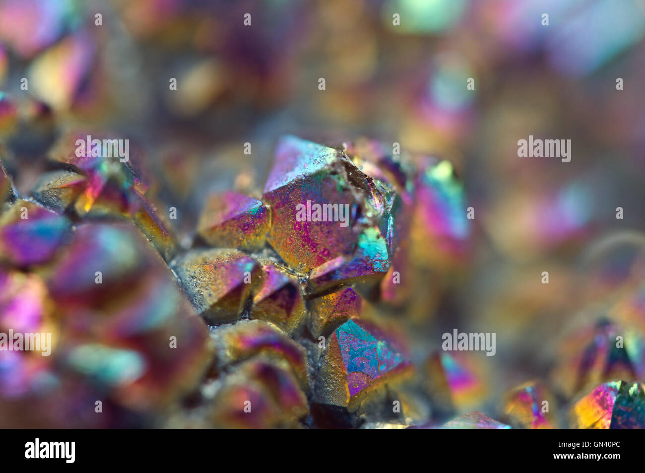 Multi-coloured crystals macro abstract background Stock Photo - Alamy