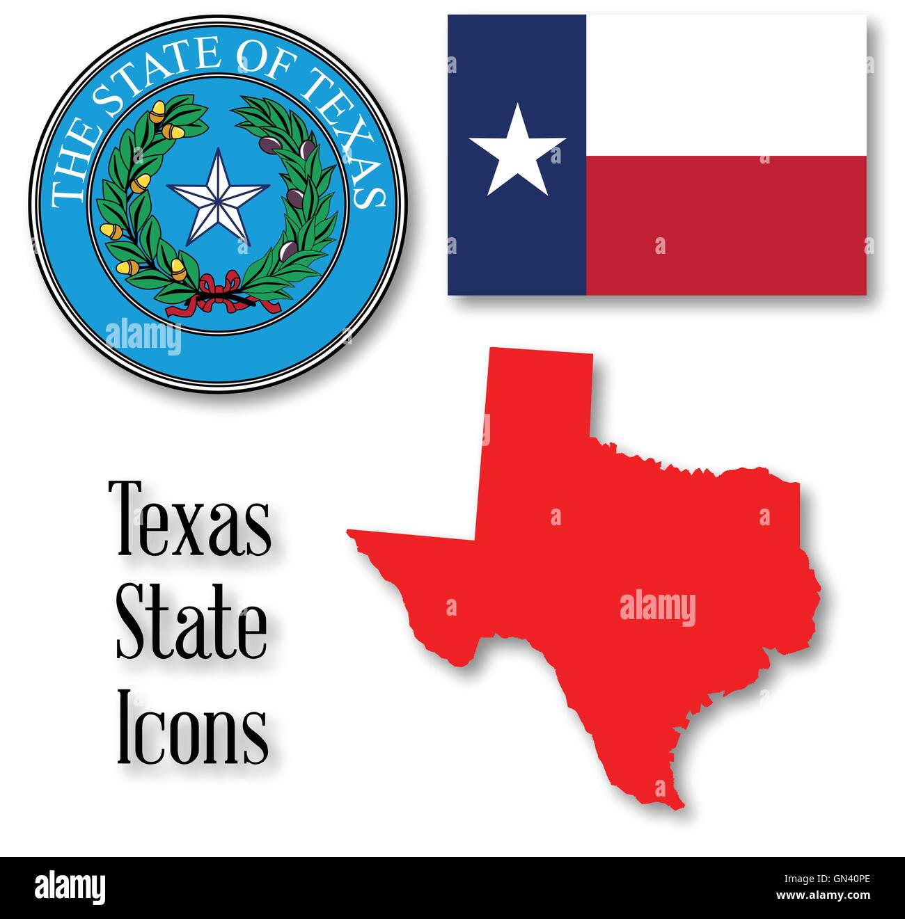 Texas State Icons Stock Vector
