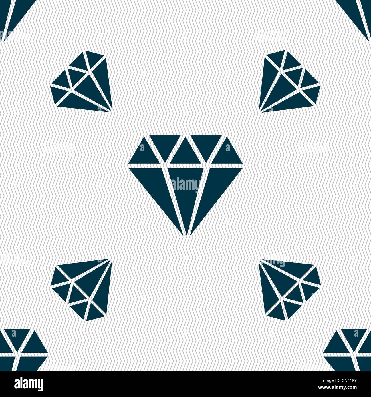 diamond icon sign. Seamless pattern with geometric texture. Vector ...