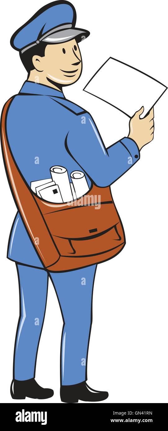 Mailman Deliver Letter Isolated Cartoon Stock Vector Image & Art Alamy