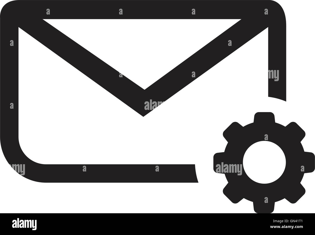 setting parameters and Envelope Mail icon Stock Vector