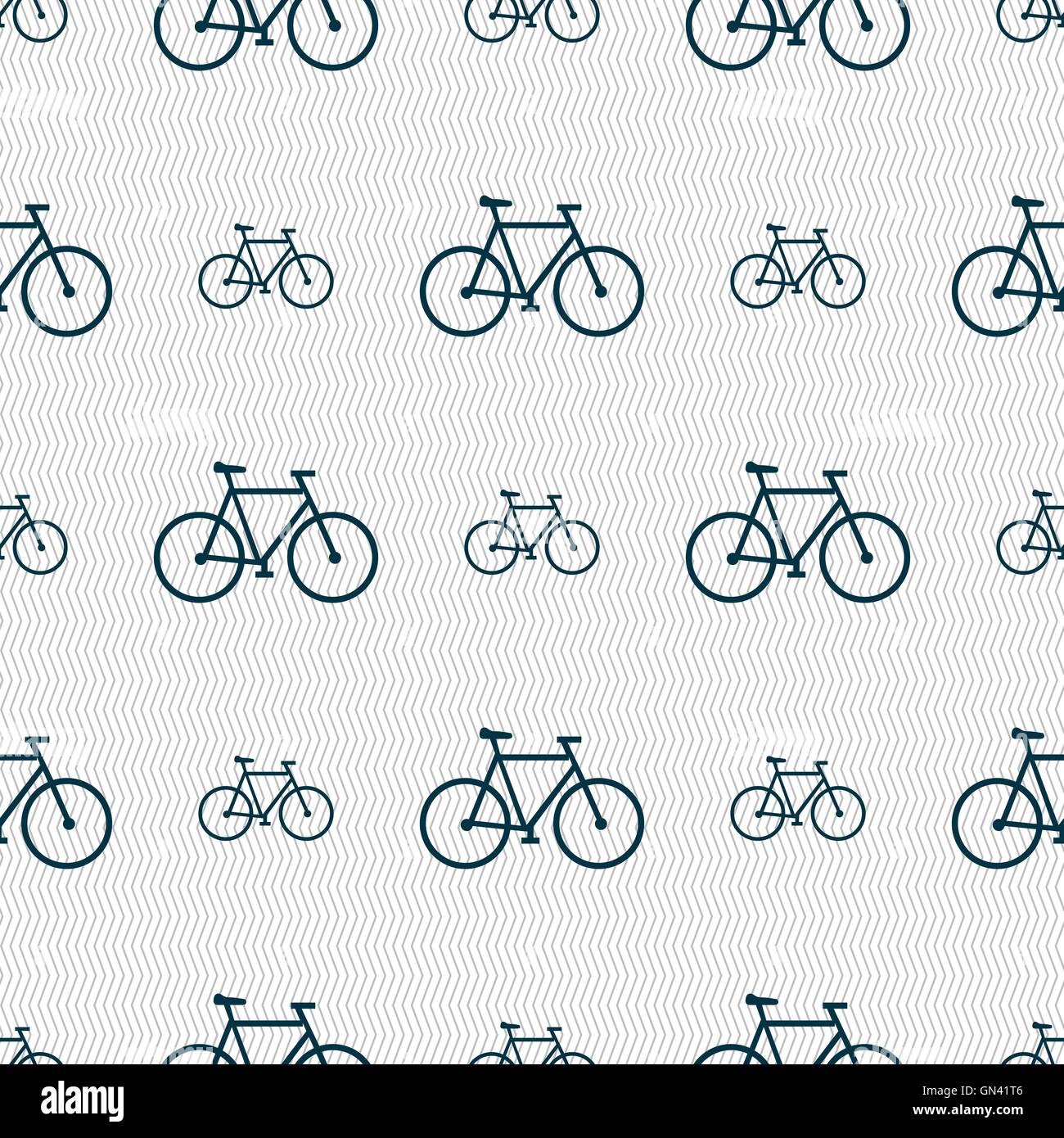 bicycle icon sign. Seamless pattern with geometric texture. Vector ...