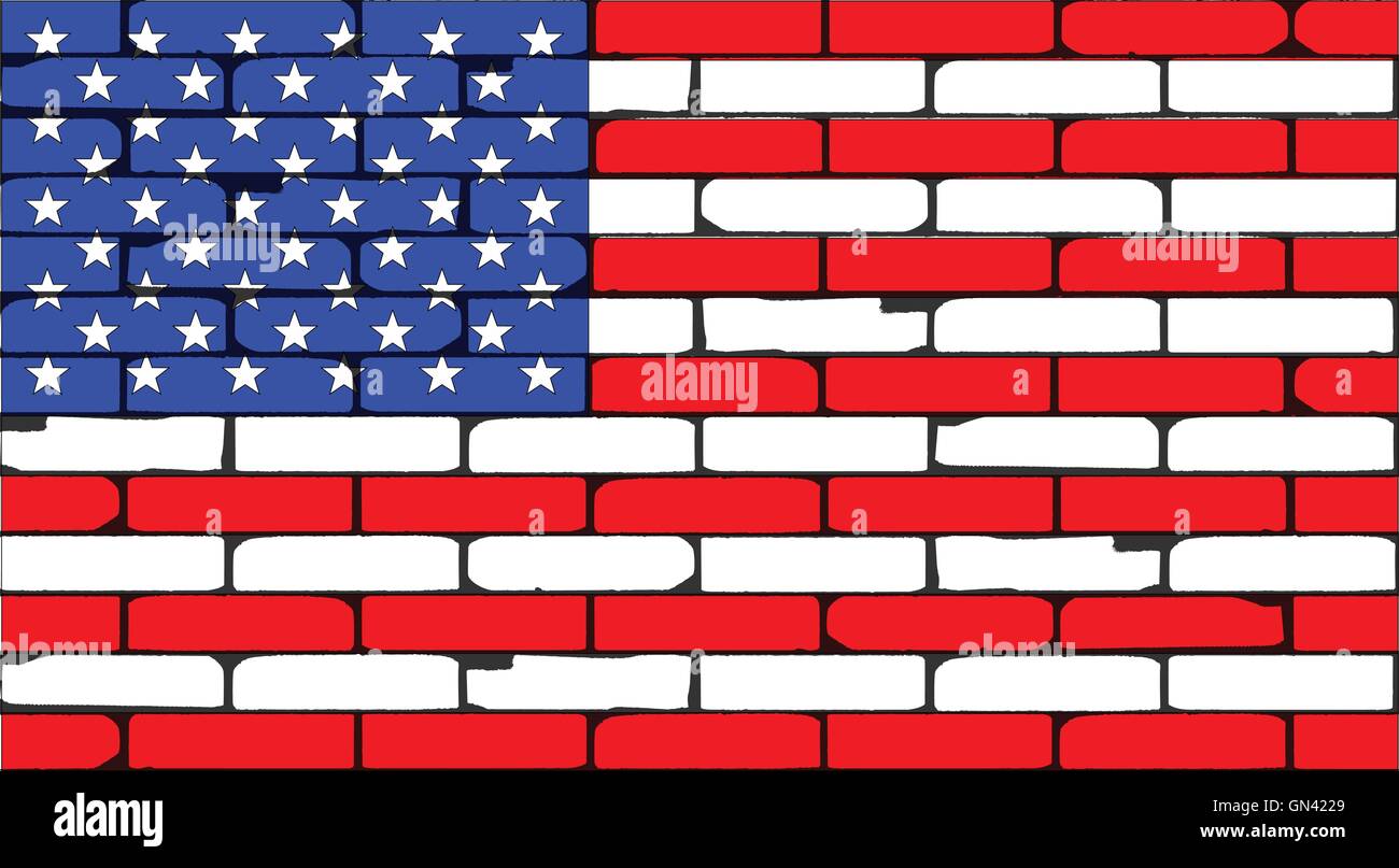 Stars And Stripes Wall Stock Vector