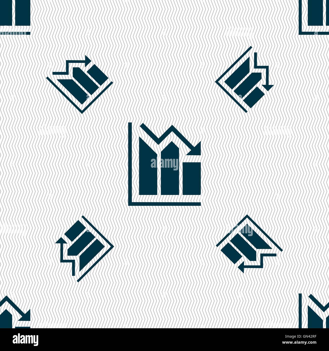 histogram icon sign. Seamless pattern with geometric texture. Vector ...