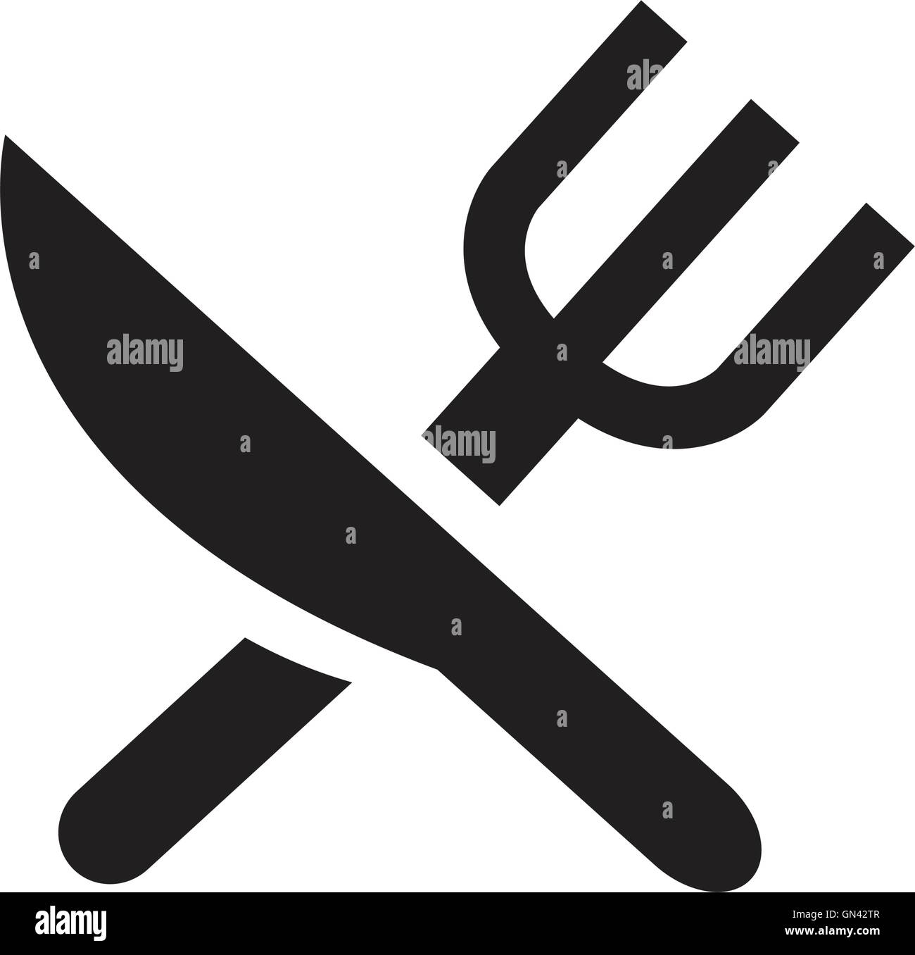 crossed fork over knife Stock Vector Image & Art Alamy