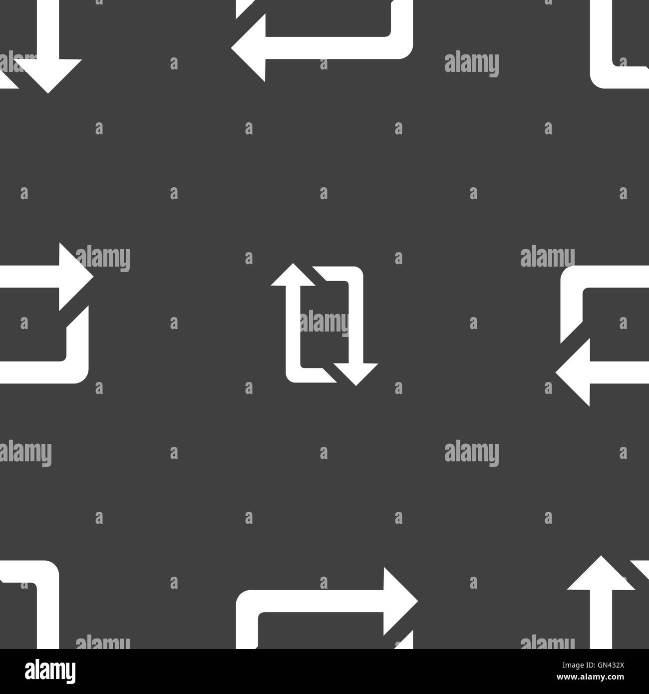 repeat icon sign. Seamless pattern on a gray background. Vector Stock ...
