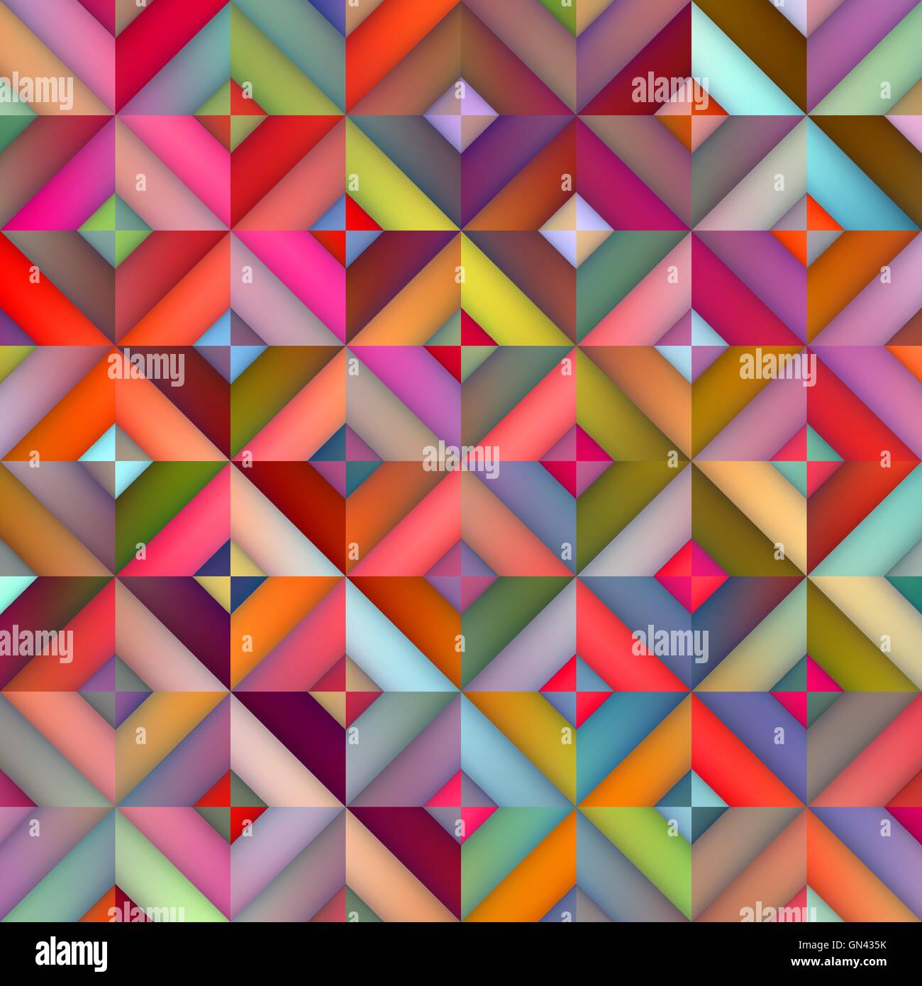 Vector Seamless Multicolor Shades Gradient Rhombus Squares Geometric Pattern Stock Vector