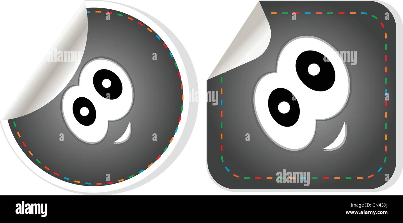 Vector Eye Icon stickers set isolated on white Stock Vector Image & Art ...