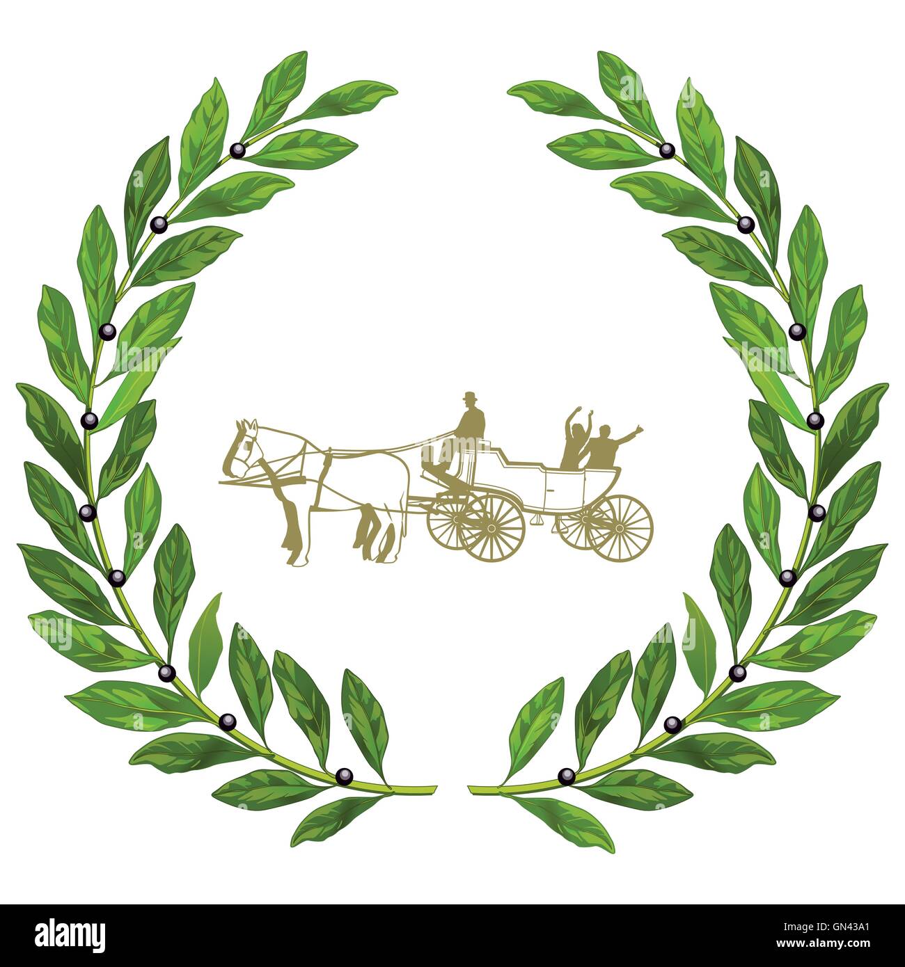Laurel wreath decoration Stock Vector Images - Alamy