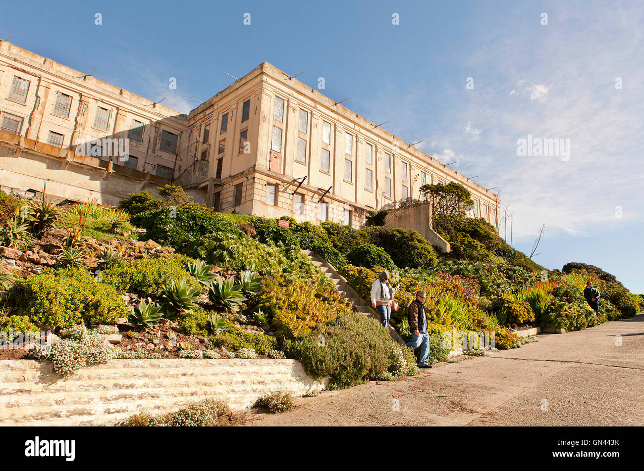 West Side Gardens at Alcatraz Prison. San Francisco, CA Stock Photo