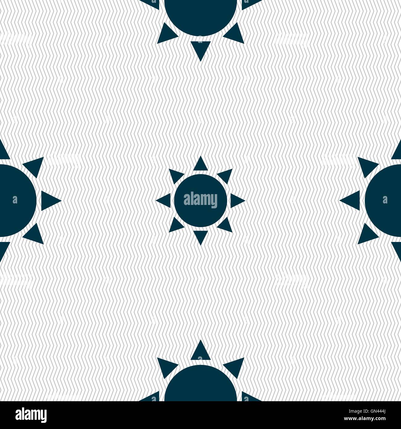 Sun icon sign. Seamless pattern with geometric texture. Vector Stock ...