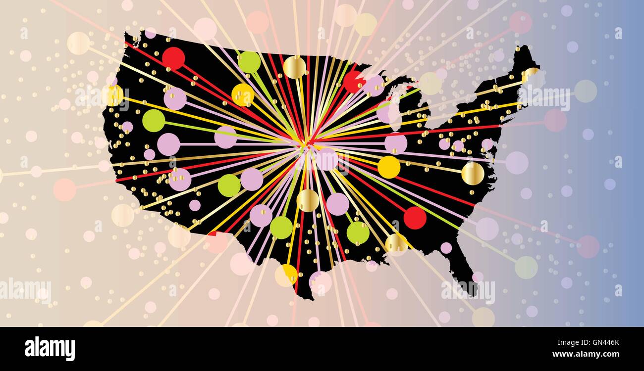 United States Map New Year Stock Vector