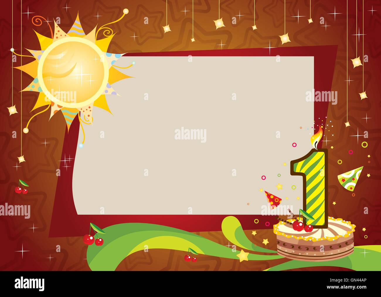 Cake first birthday number Stock Vector Images Alamy