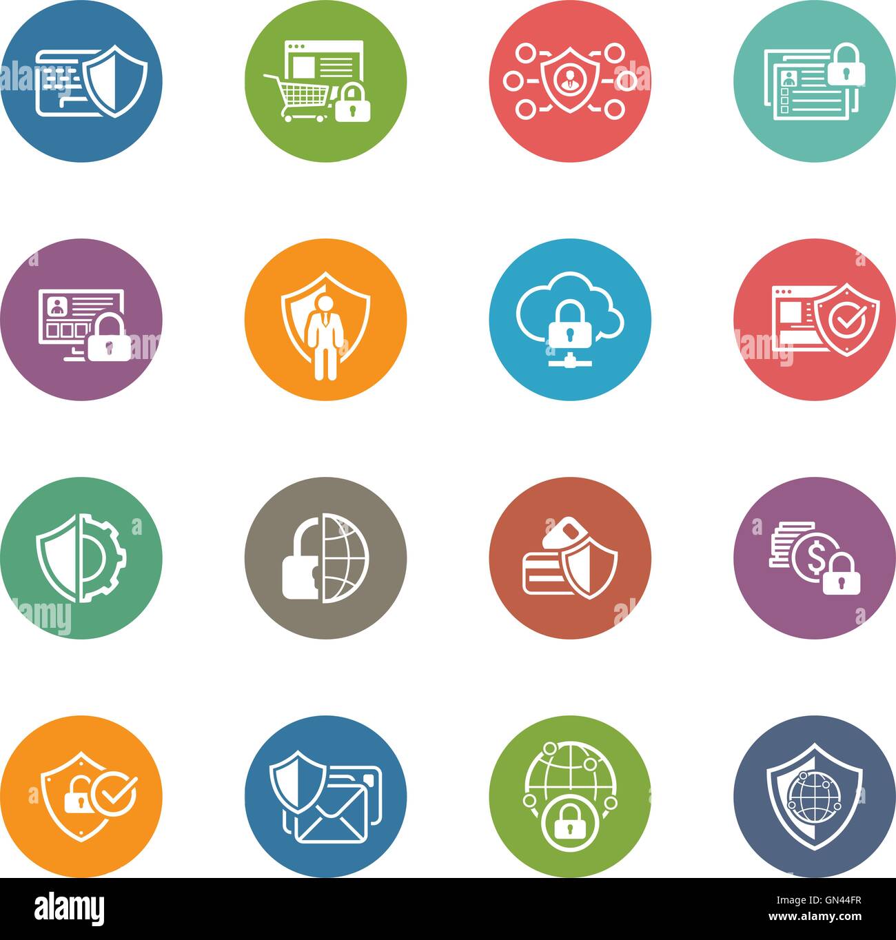 Flat Design Protection and Security Icons Set Stock Vector Image & Art ...