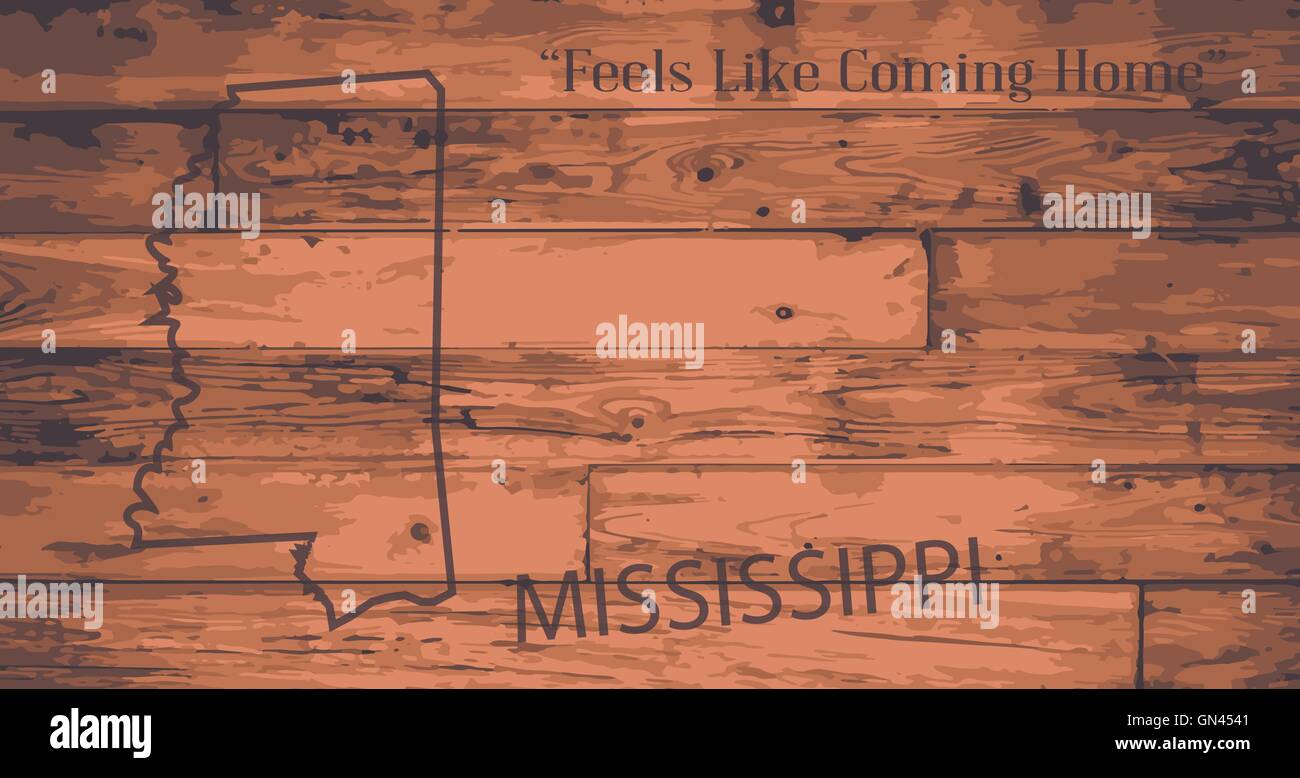 Mississippi Map Brand Stock Vector