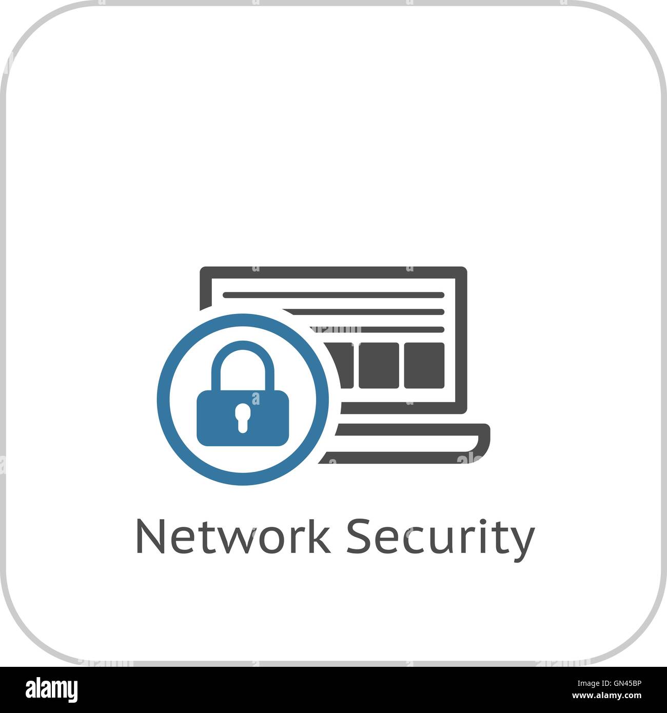 Network Security Icon. Flat Design. Stock Vector