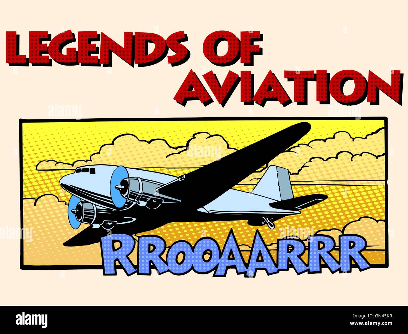 Legends of aviation abstract retro airplane Stock Vector